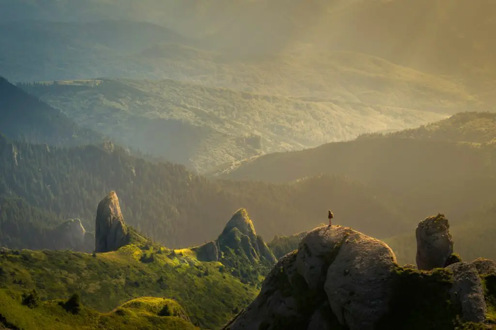 landscape photography of mountain hit by sun rays