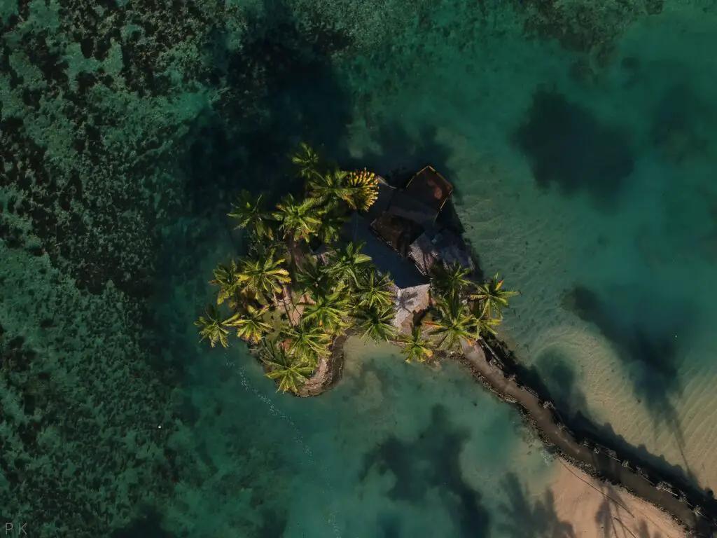 bird's-eye view of island