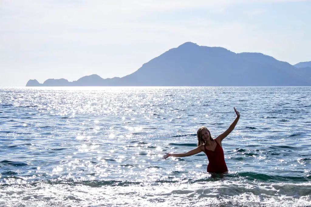 beach, mountain, water