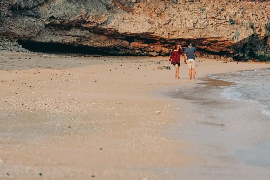 beach, couple, vacation